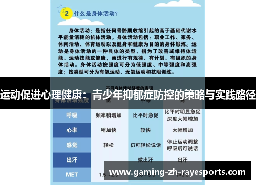 运动促进心理健康：青少年抑郁症防控的策略与实践路径